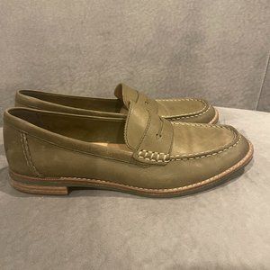 Sperry Loafer Leather Shoes | Seaport Penny Olive | Size 9 (Women's)